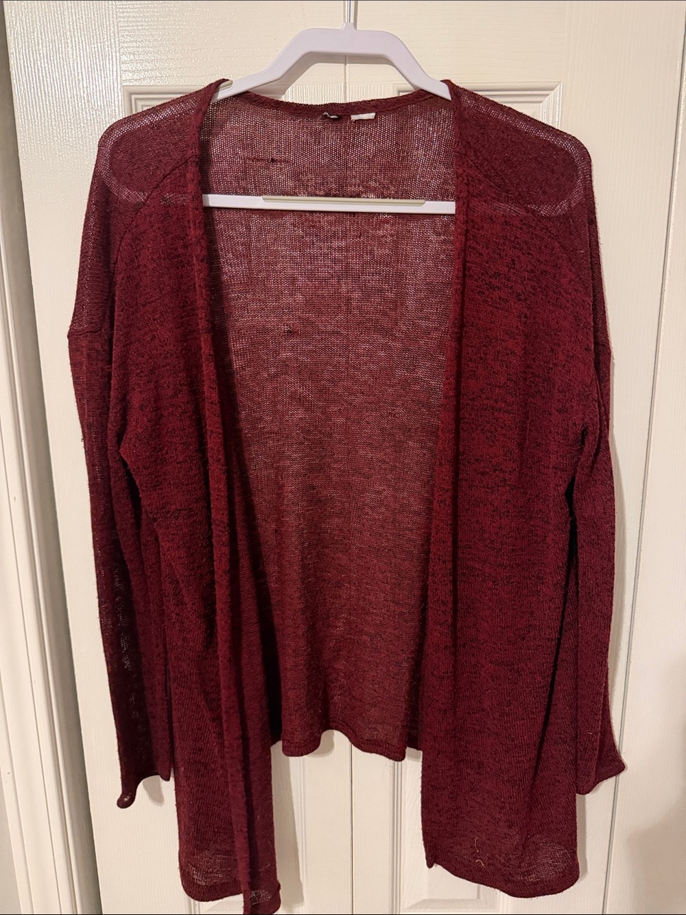 Open-Front Lightweight Women’s Sweater Cardigan - Burgundy